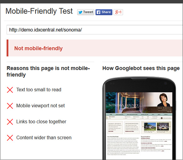 Google Mobile Friendly No