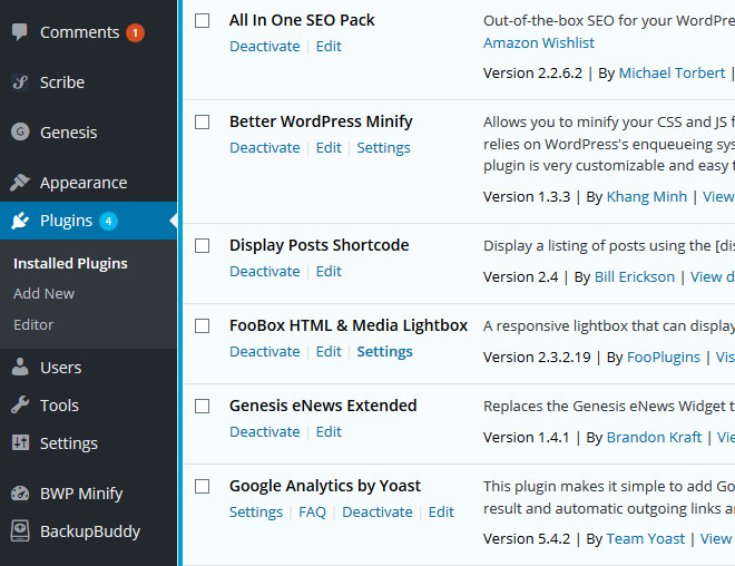 WordPress Plugin Dashboard