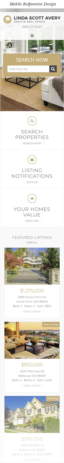 Seattle Real Estate Website Mobile Responsive