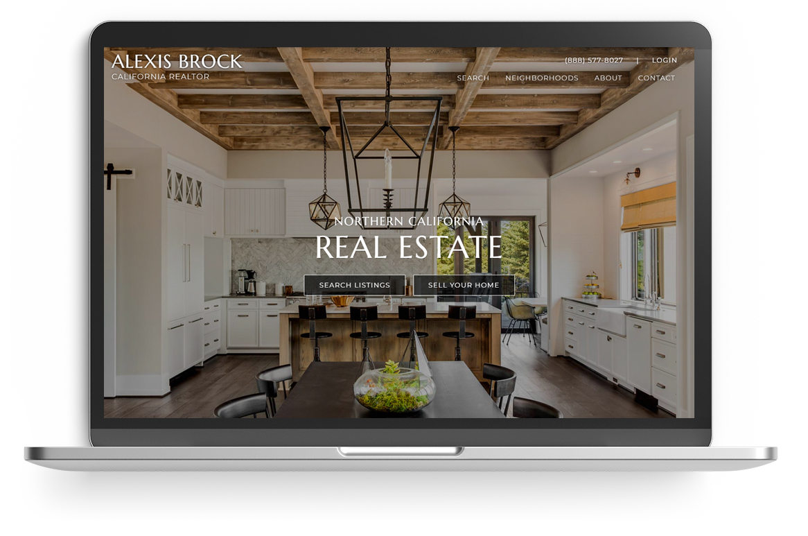 real estate website display on a laptop