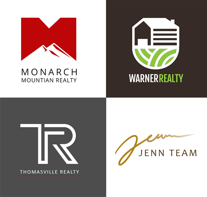 four real estate logo design examples